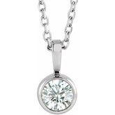 1 Carat Round Bezel Diamond Pendant in Gold